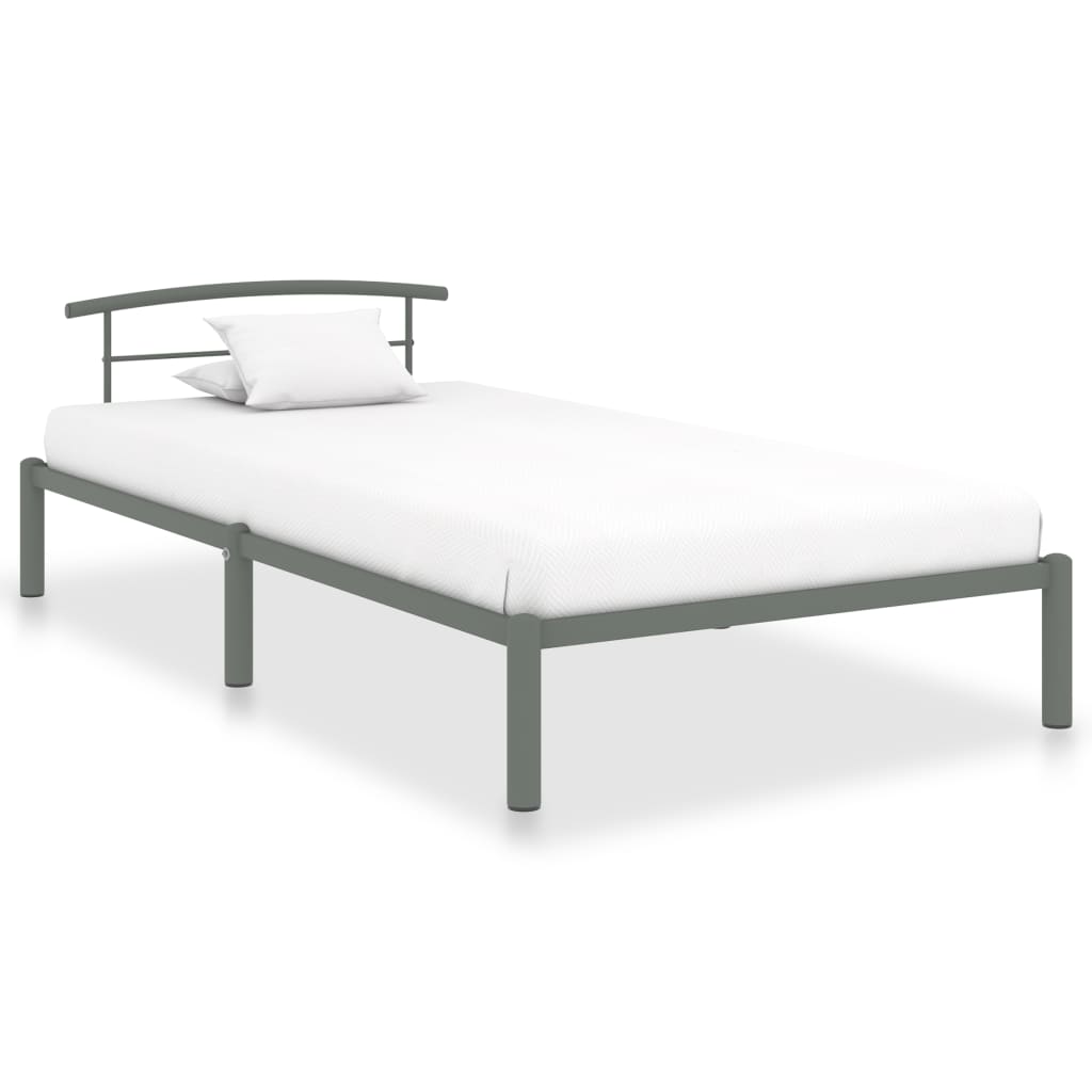 Sängynrunko harmaa metalli 90x200 cm - Sisustajankoti.fi