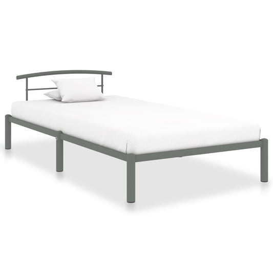 Sängynrunko harmaa metalli 90x200 cm - Sisustajankoti.fi