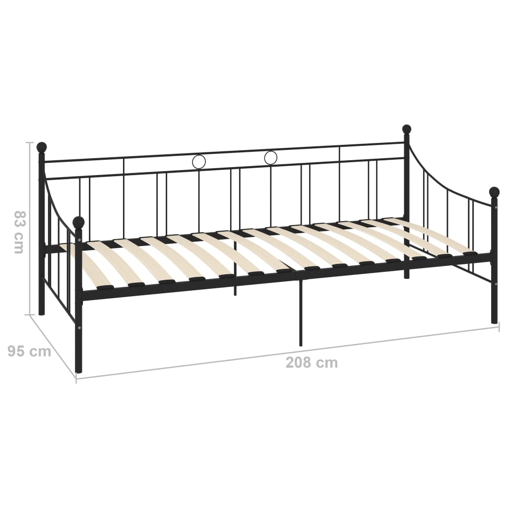 Päivävuoteenrunko musta metalli 90x200 cm - Sisustajankoti.fi