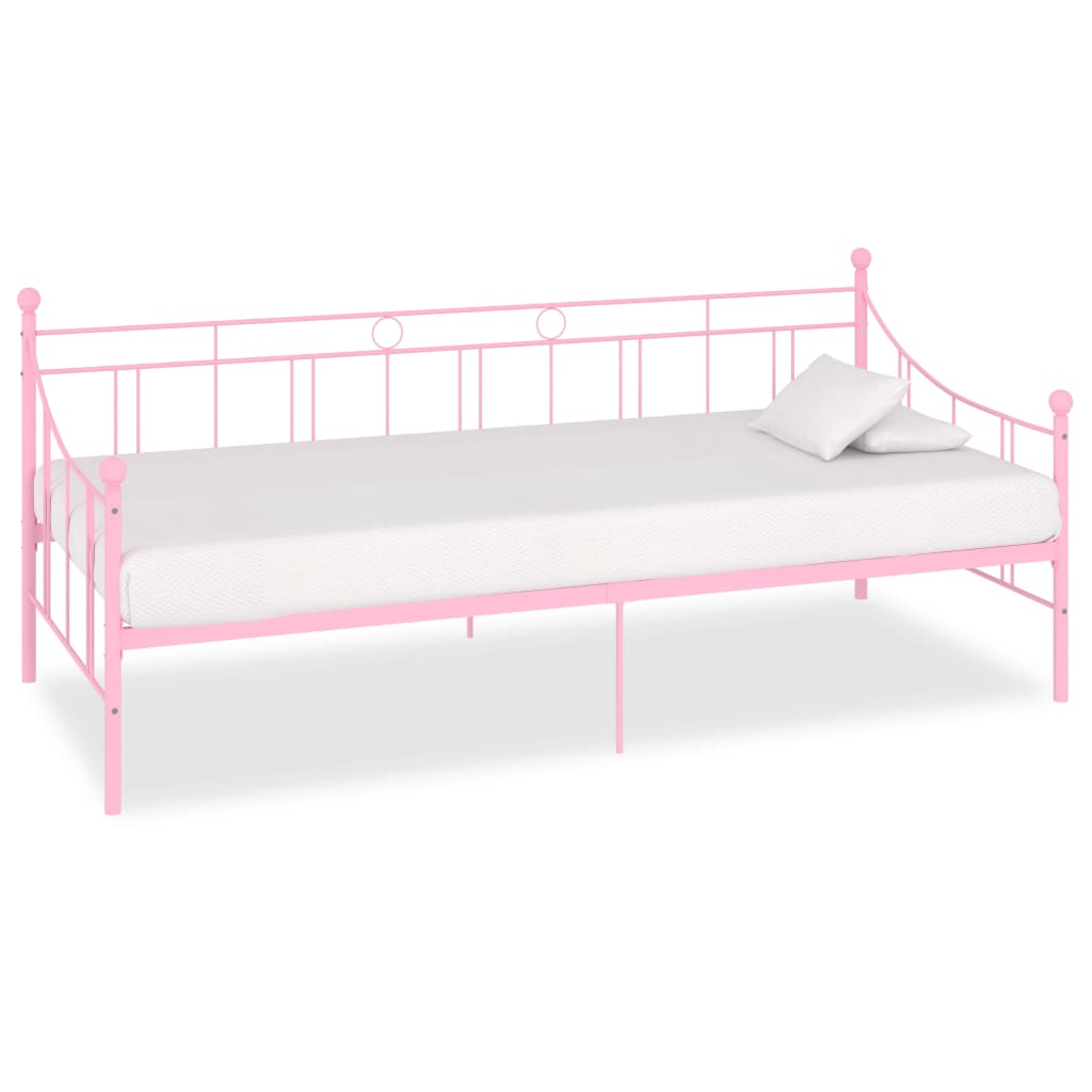 Päivävuoteenrunko pinkki metalli 90x200 cm - Sisustajankoti.fi