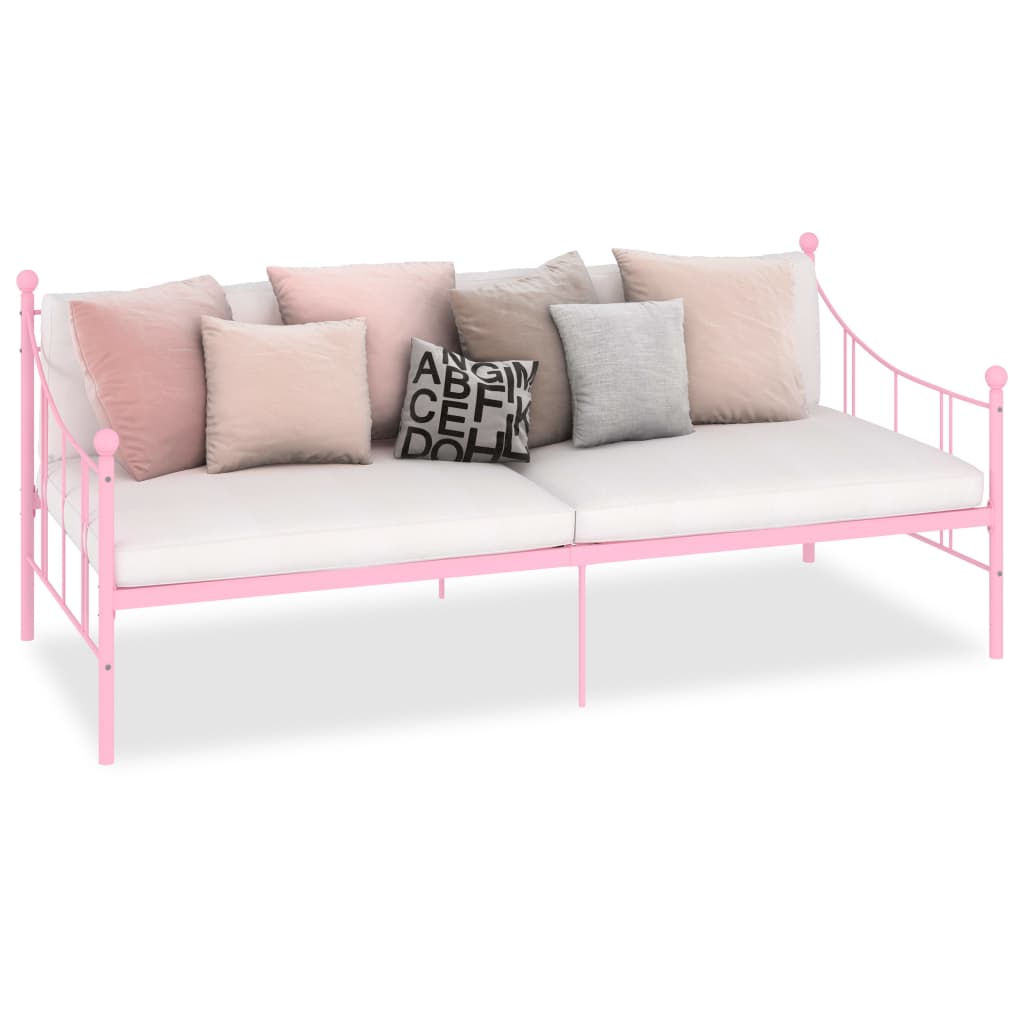Päivävuoteenrunko pinkki metalli 90x200 cm - Sisustajankoti.fi