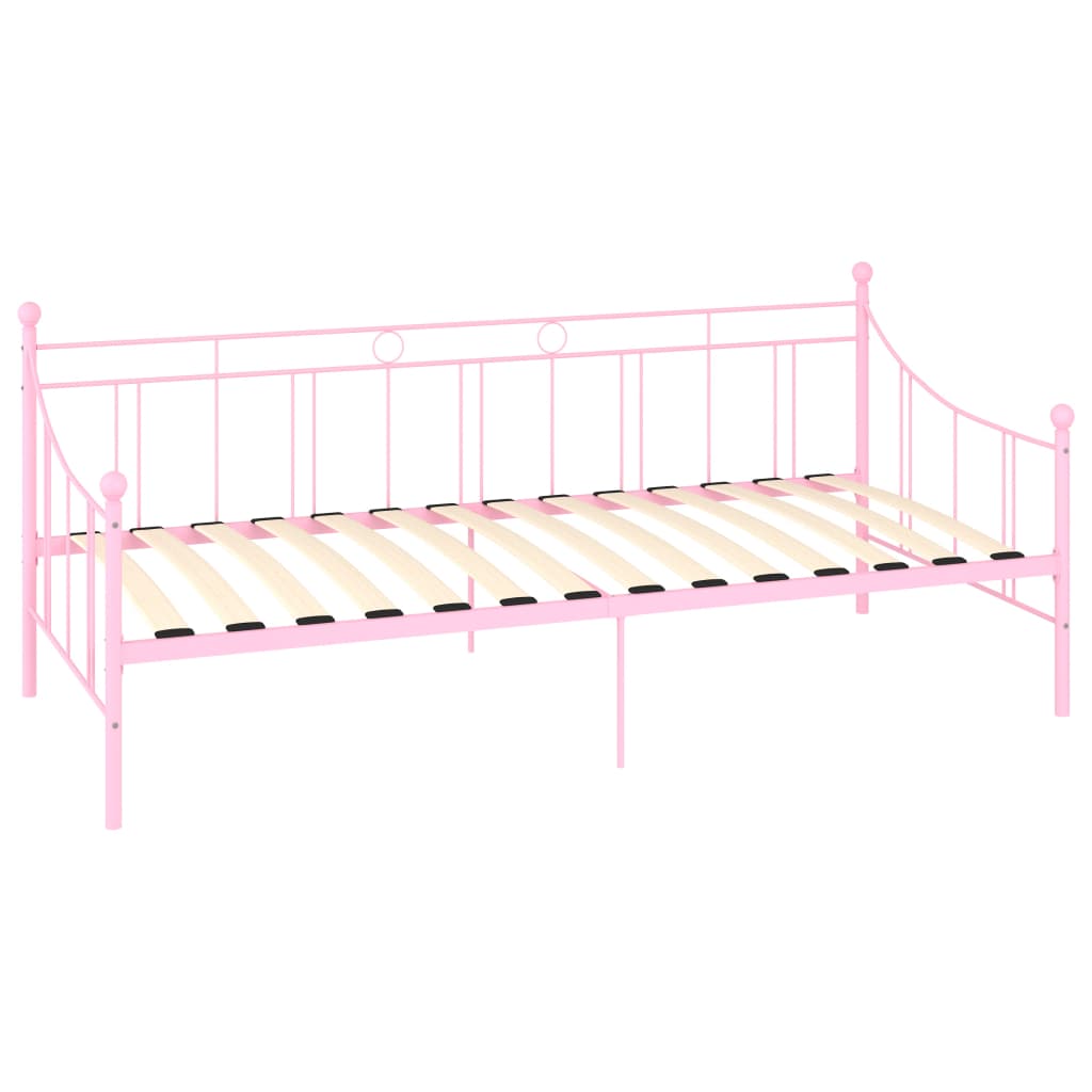 Päivävuoteenrunko pinkki metalli 90x200 cm - Sisustajankoti.fi