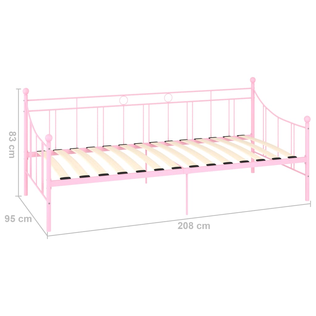 Päivävuoteenrunko pinkki metalli 90x200 cm - Sisustajankoti.fi