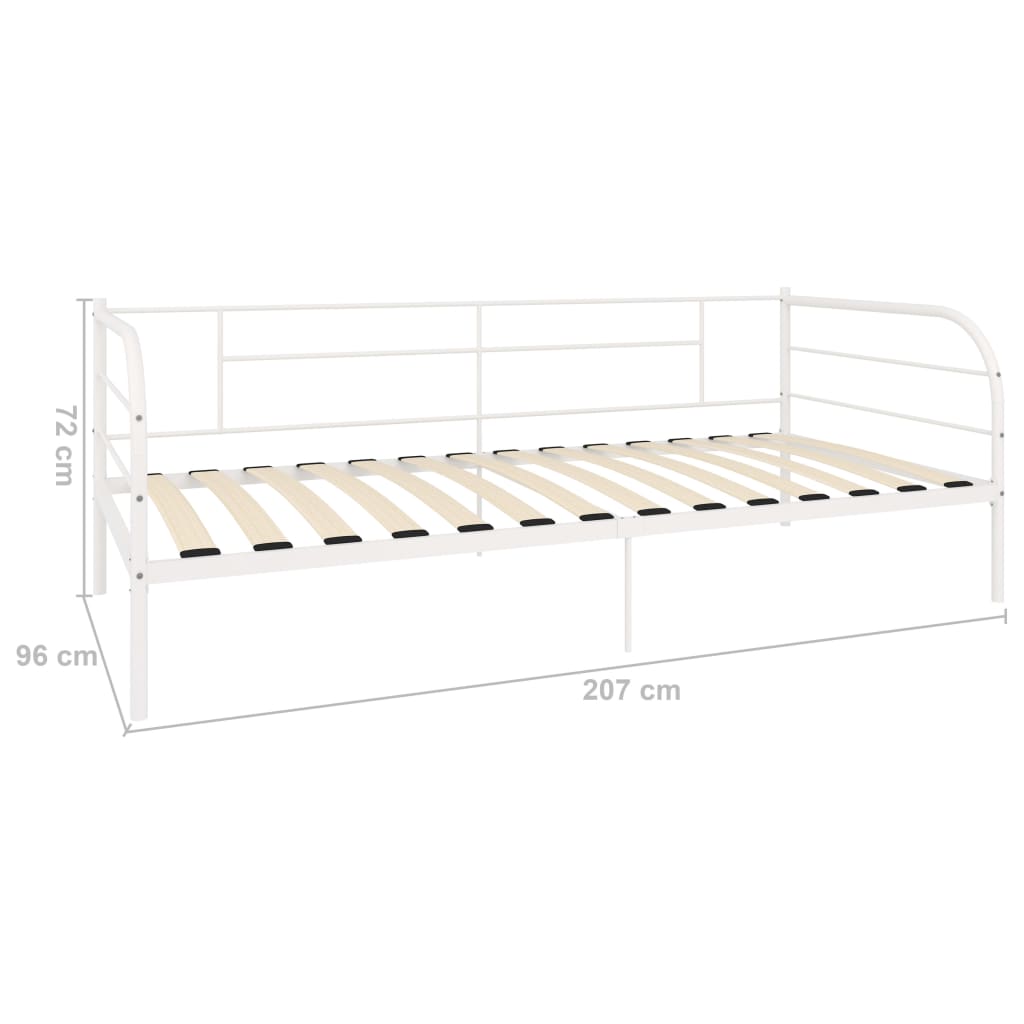 Päivävuoteenrunko valkoinen metalli 90x200 cm - Sisustajankoti.fi