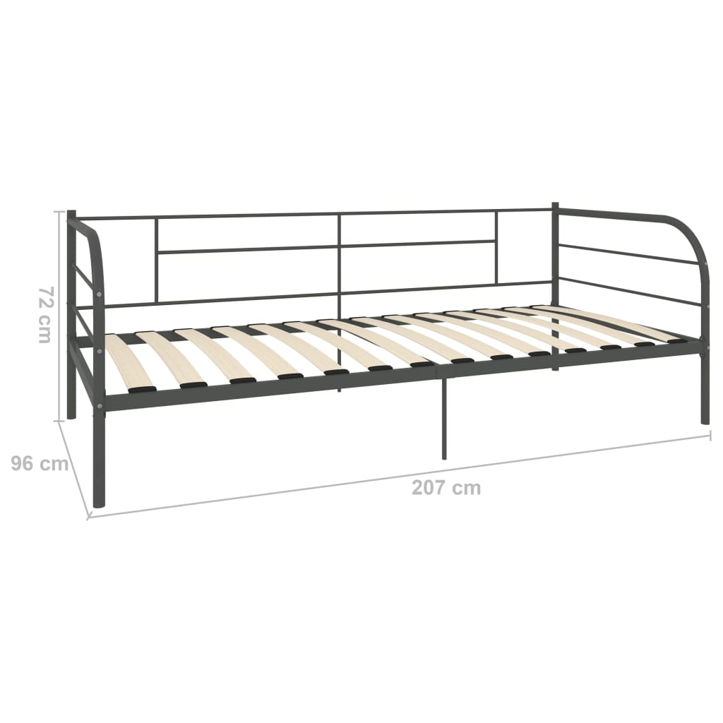 Päivävuoteenrunko harmaa metalli 90x200 cm - Sisustajankoti.fi