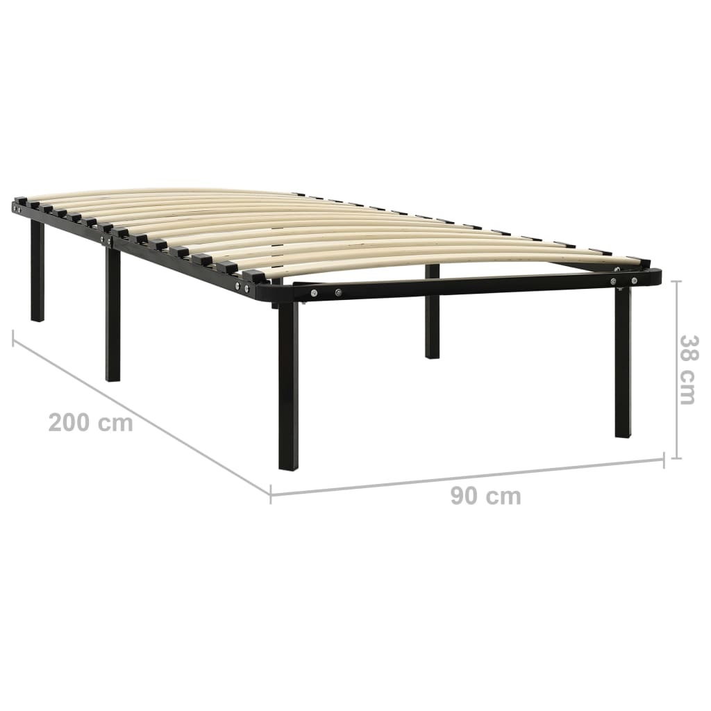 Sängynrunko musta metalli 90x200 cm - Sisustajankoti.fi