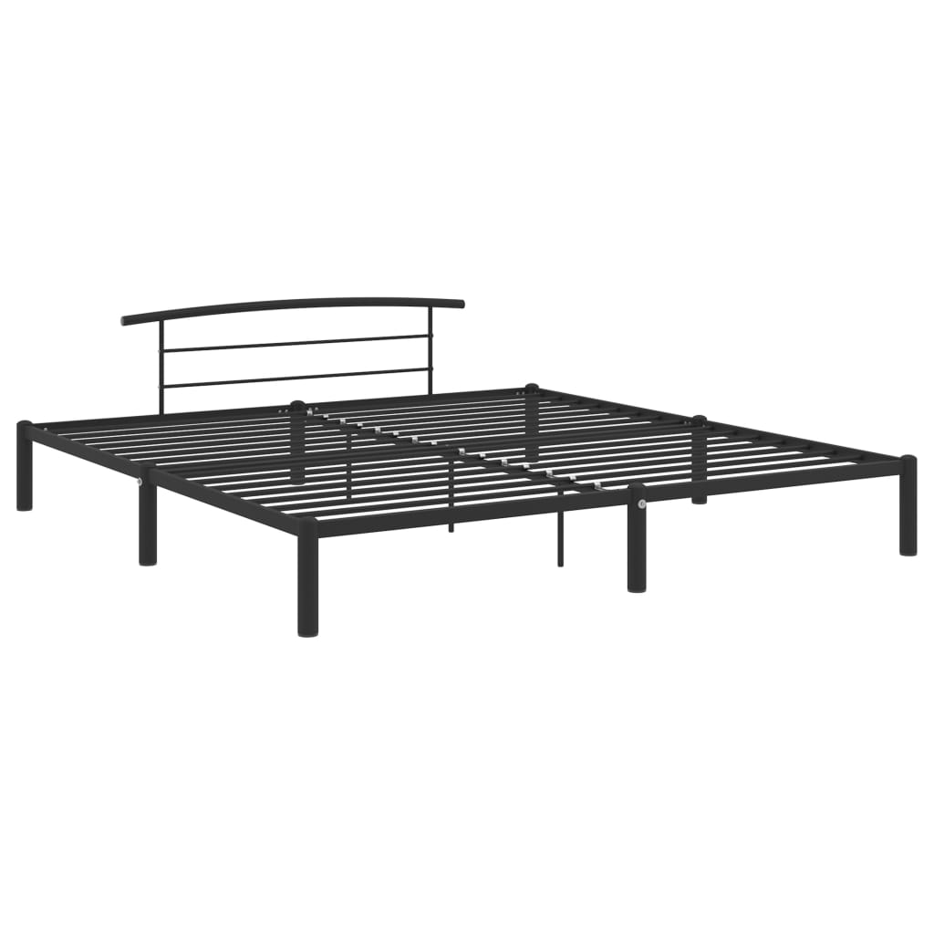 Sängynrunko musta metalli 200x200 cm - Sisustajankoti.fi