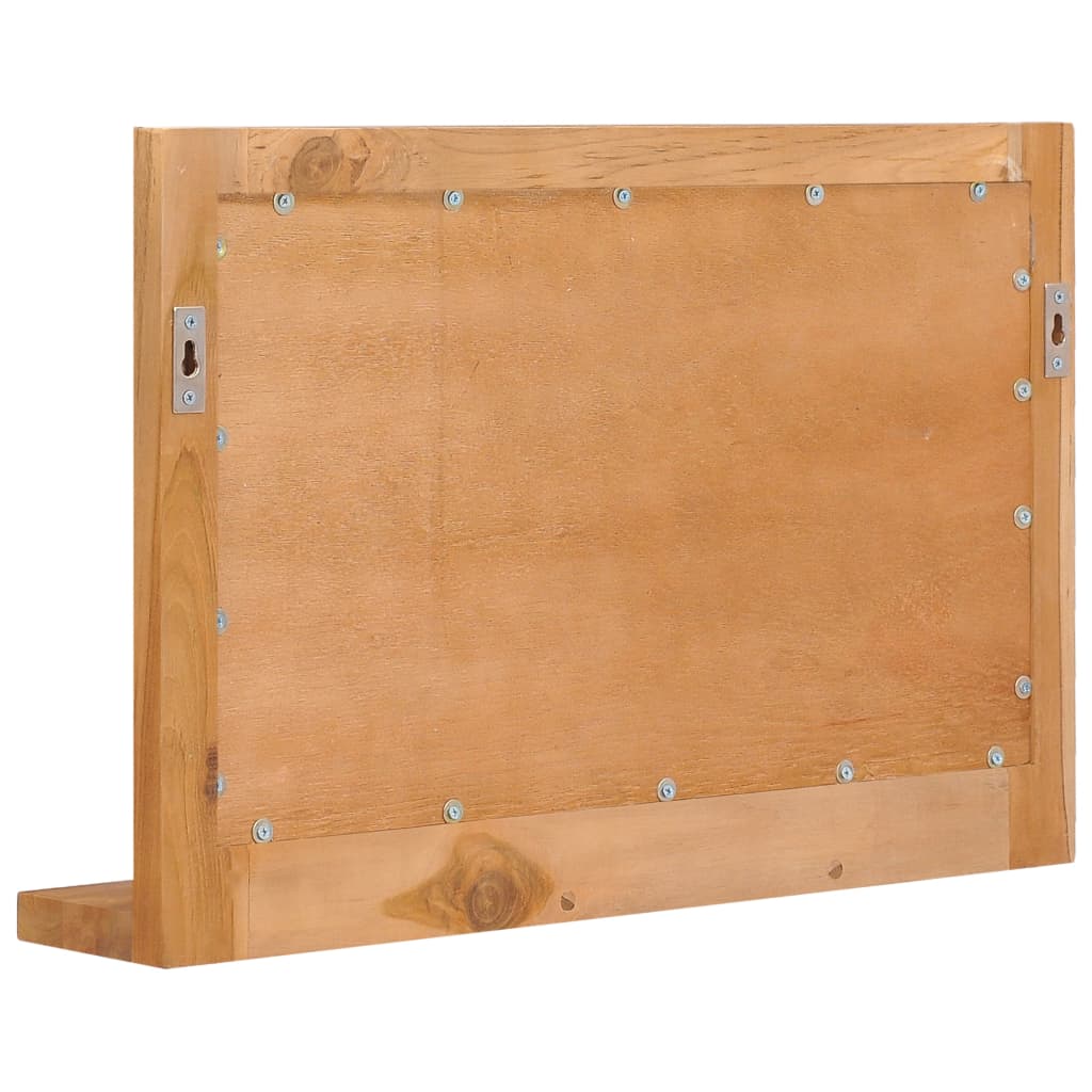 Seinäpeili hyllyllä 60x12x40 cm täysi tiikki - Sisustajankoti.fi