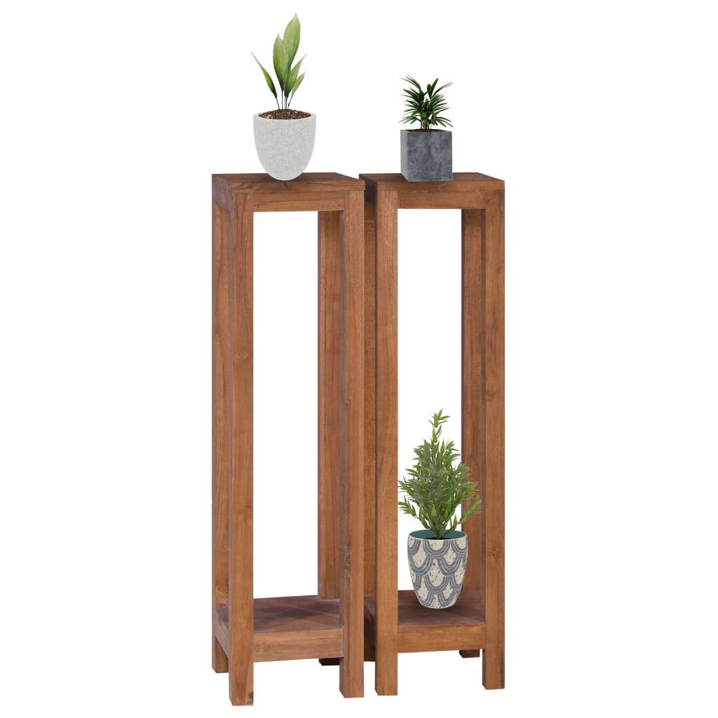 Kukkateline 2 kpl 25x25x100 cm täysi tiikki - Sisustajankoti.fi