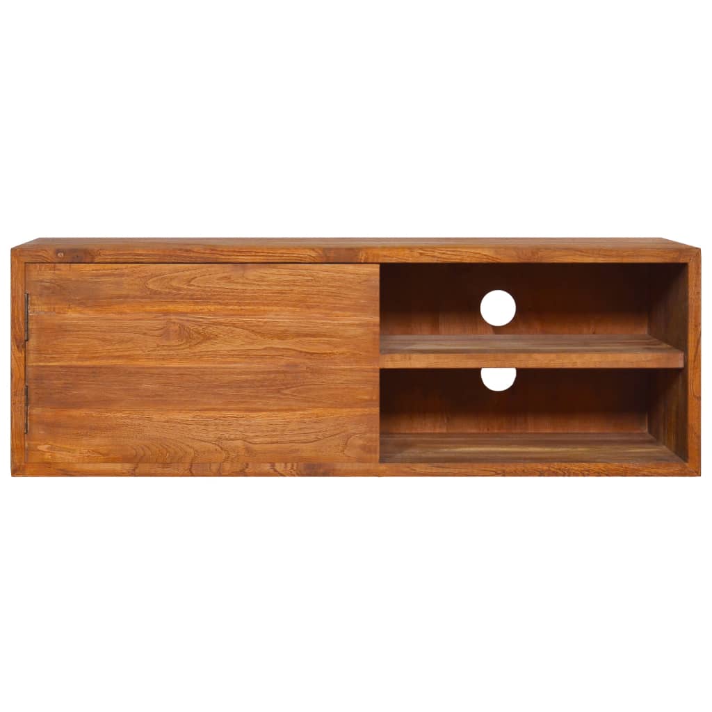 Seinään kiinnitettävä TV-taso 90x30x30 cm täysi tiikki - Sisustajankoti.fi