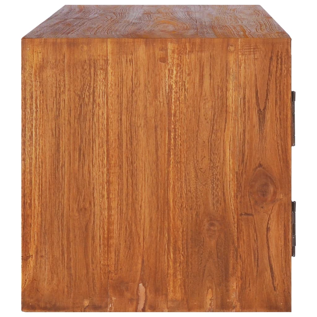 Seinään kiinnitettävä TV-taso 90x30x30 cm täysi tiikki - Sisustajankoti.fi
