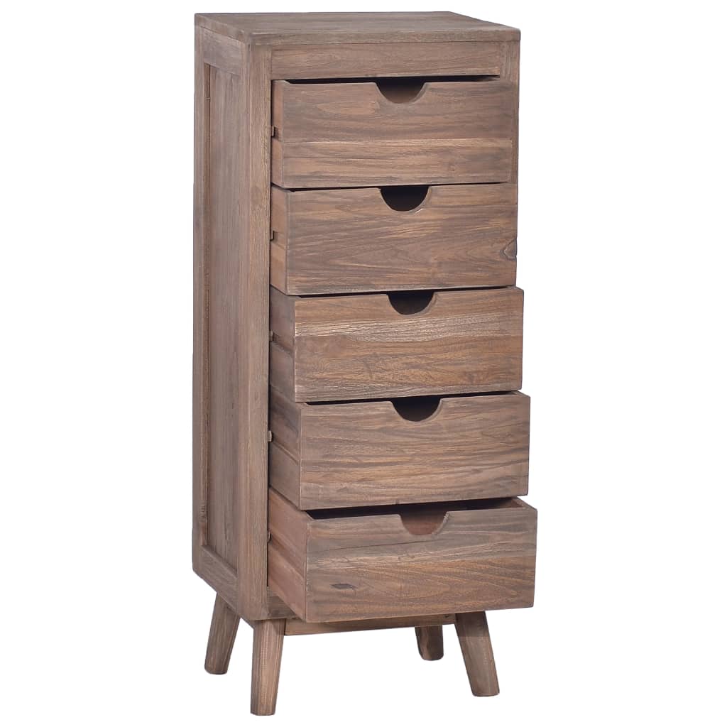 Senkki 5 vetolaatikolla 40x30x100 cm täysi tiikki - Sisustajankoti.fi