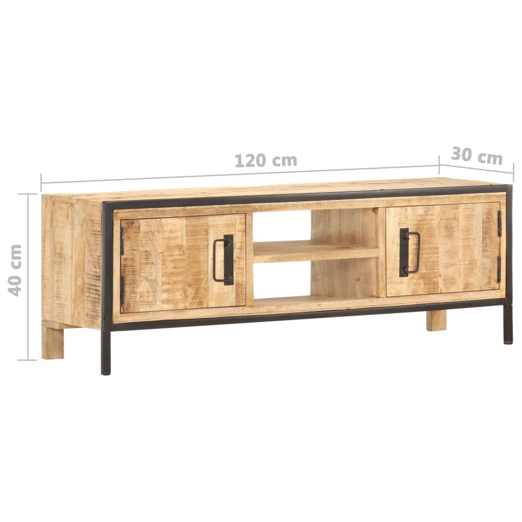 TV-taso 120x30x40 cm karkea mangopuu - Sisustajankoti.fi