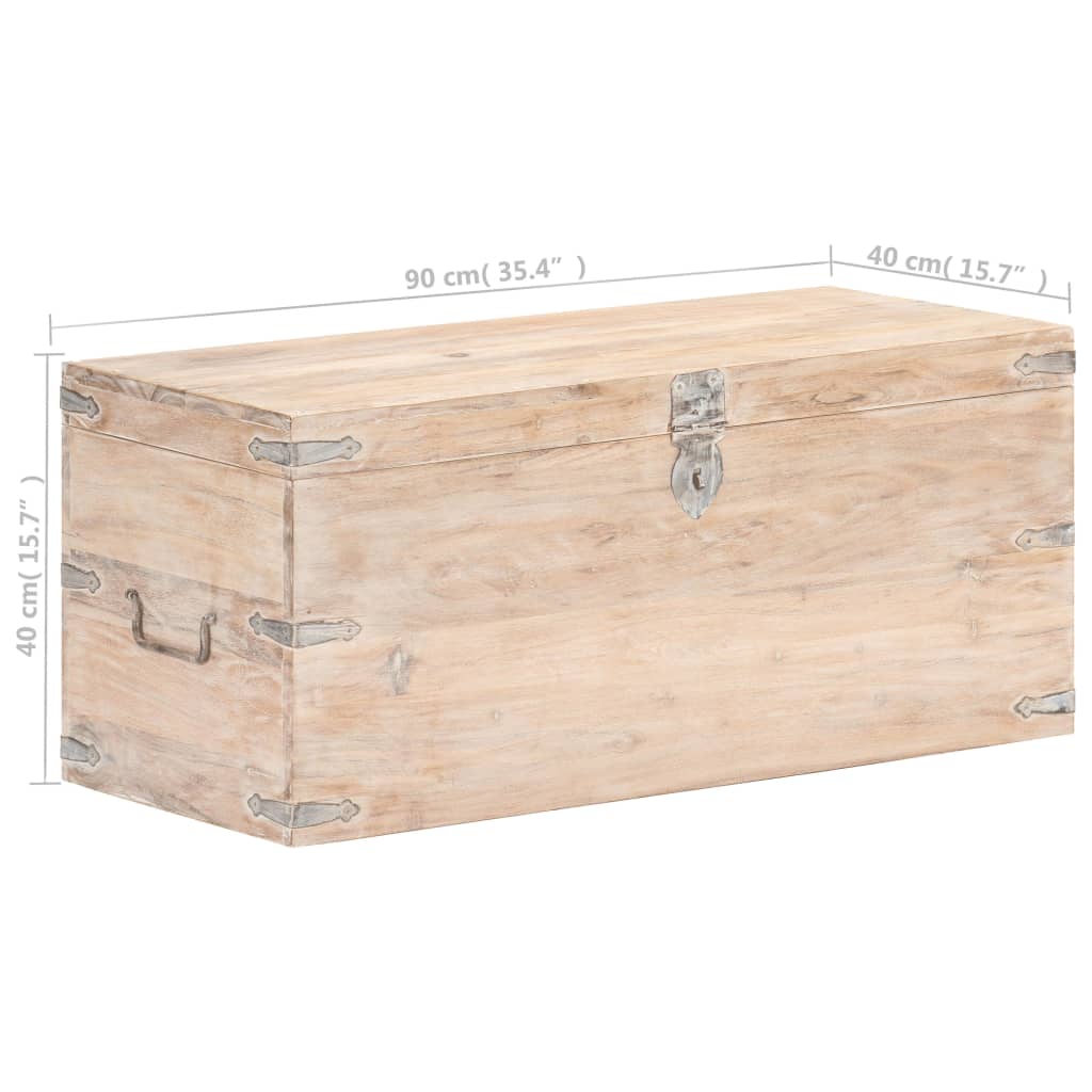 Arkku 90x40x40 cm täysi akaasiapuu - Sisustajankoti.fi