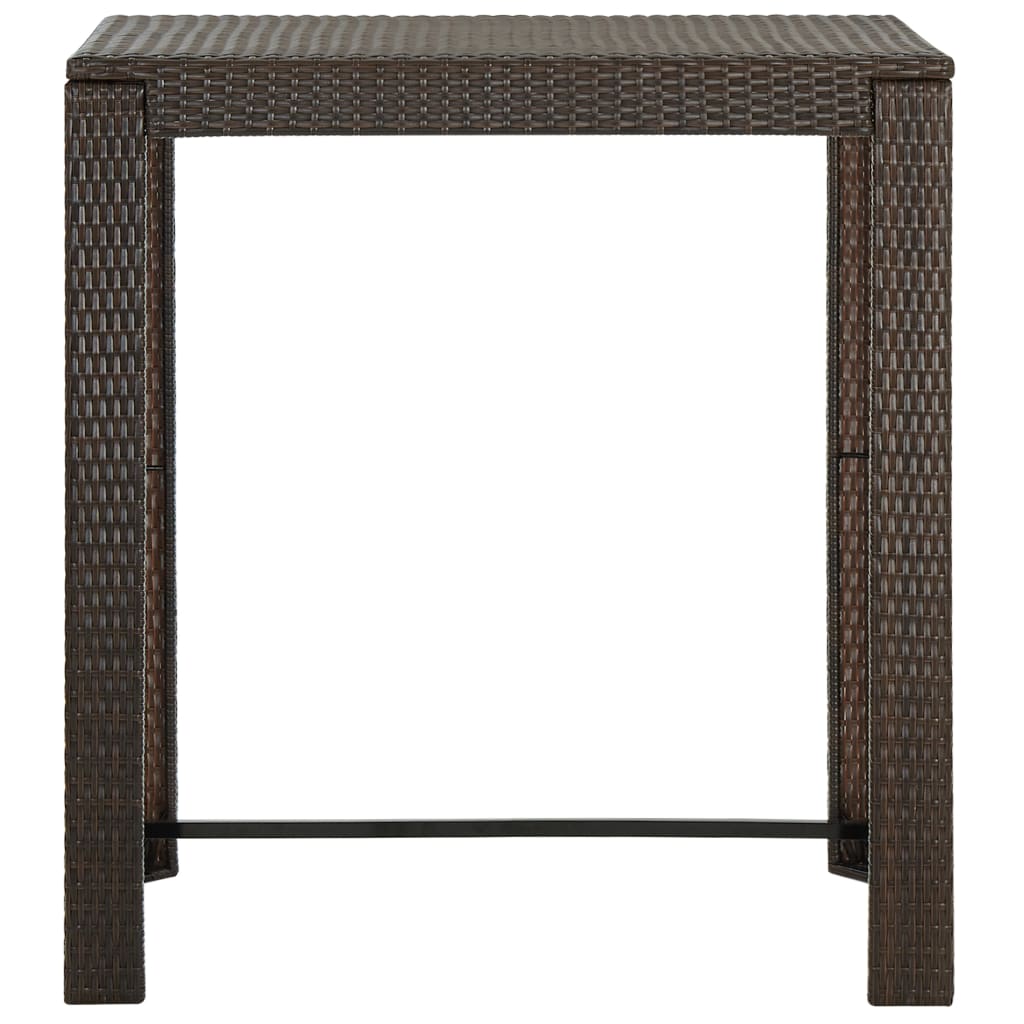 Puutarhan baaripöytä ruskea 100x60,5x110,5 cm polyrottinki - Sisustajankoti.fi