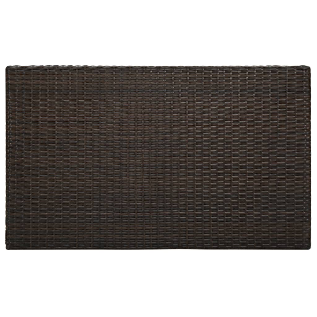 Puutarhan baaripöytä ruskea 100x60,5x110,5 cm polyrottinki - Sisustajankoti.fi