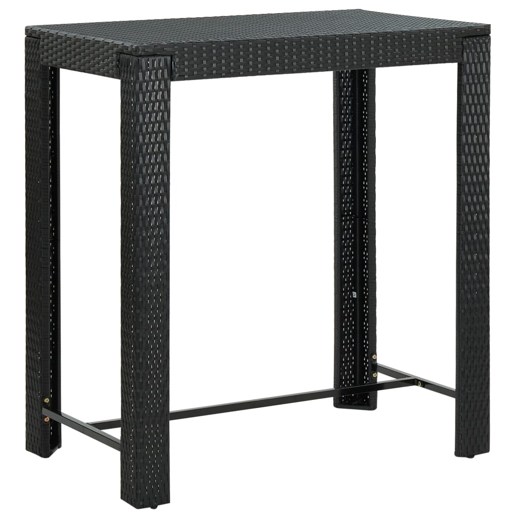 Puutarhan baaripöytä musta 100x60,5x110,5 cm polyrottinki - Sisustajankoti.fi