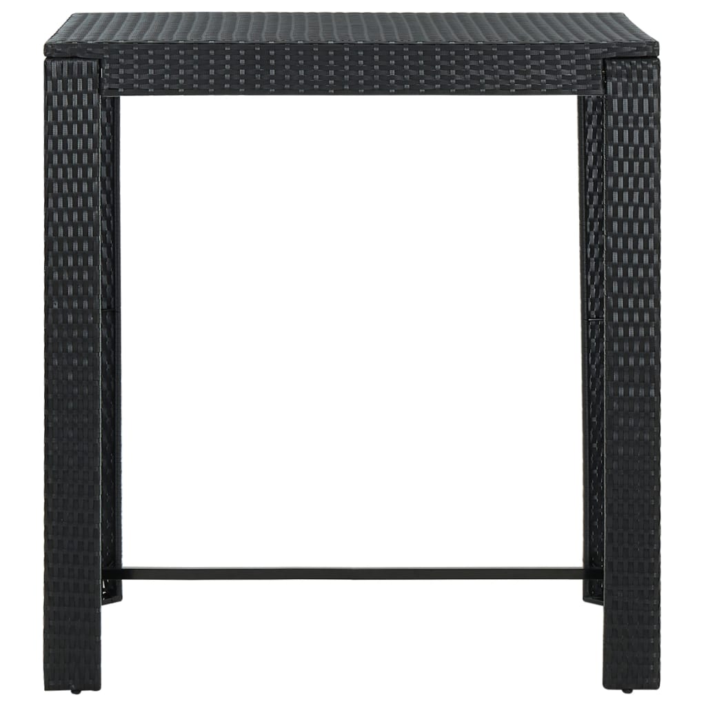 Puutarhan baaripöytä musta 100x60,5x110,5 cm polyrottinki - Sisustajankoti.fi