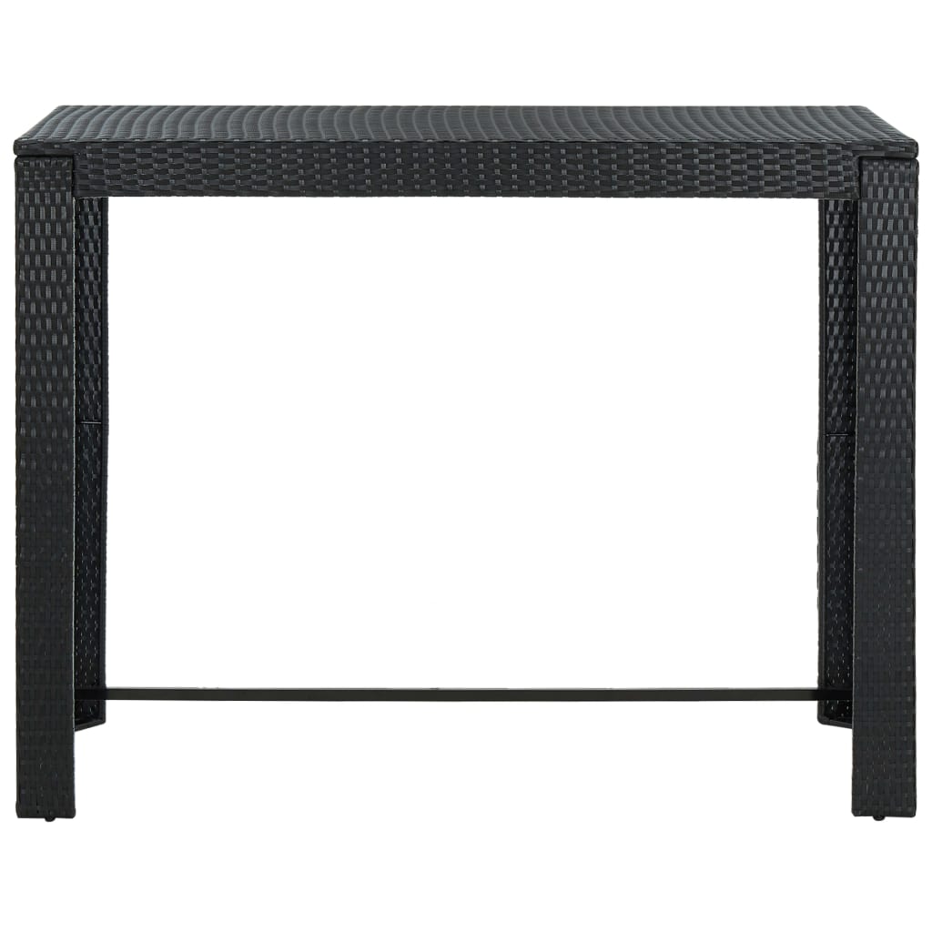 Puutarhan baaripöytä musta 140,5x60,5x110,5 cm polyrottinki - Sisustajankoti.fi