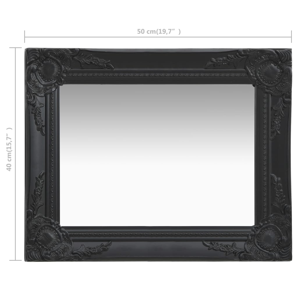 Seinäpeili barokkityylinen 50x40 cm musta - Sisustajankoti.fi