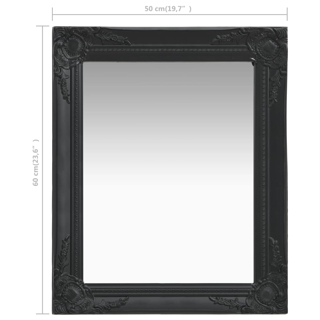 Seinäpeili barokkityylinen 50x60 cm musta - Sisustajankoti.fi