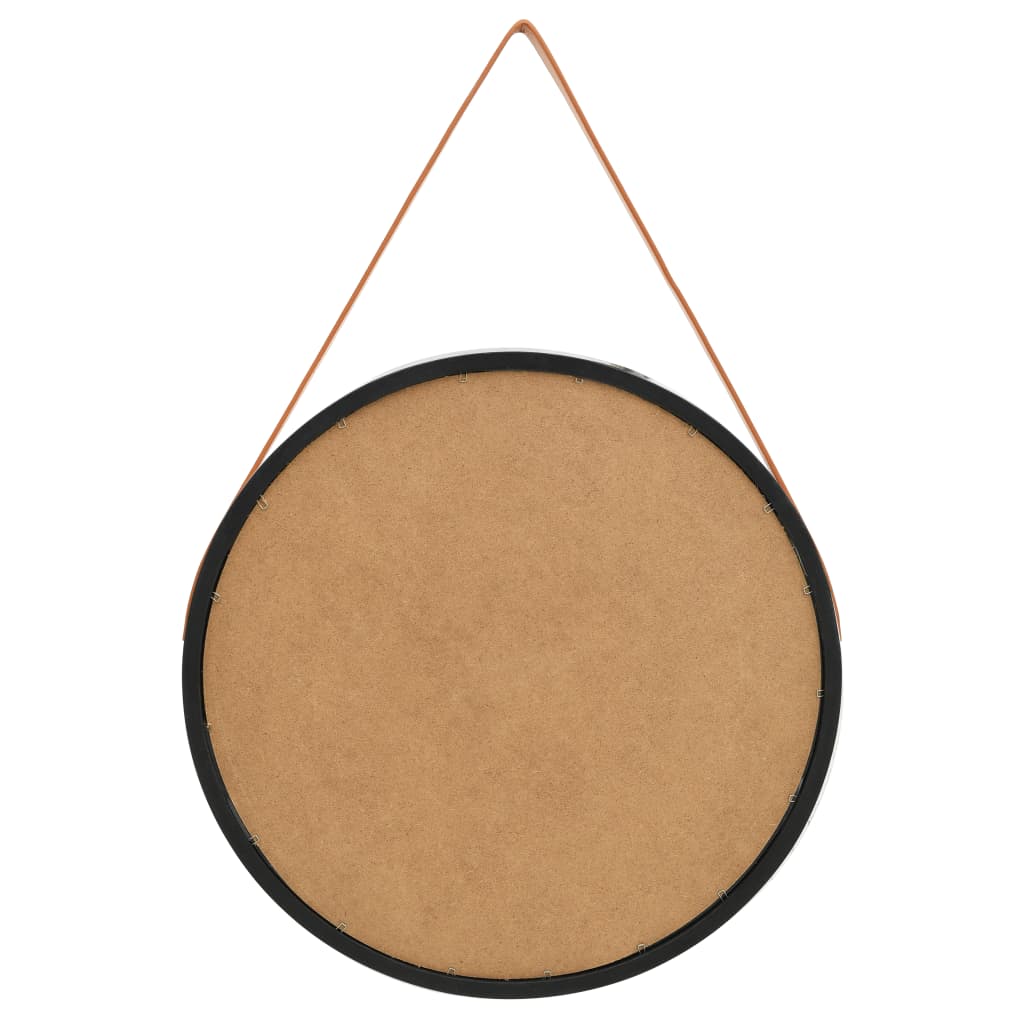 Seinäpeili hihnalla 60 cm musta - Sisustajankoti.fi