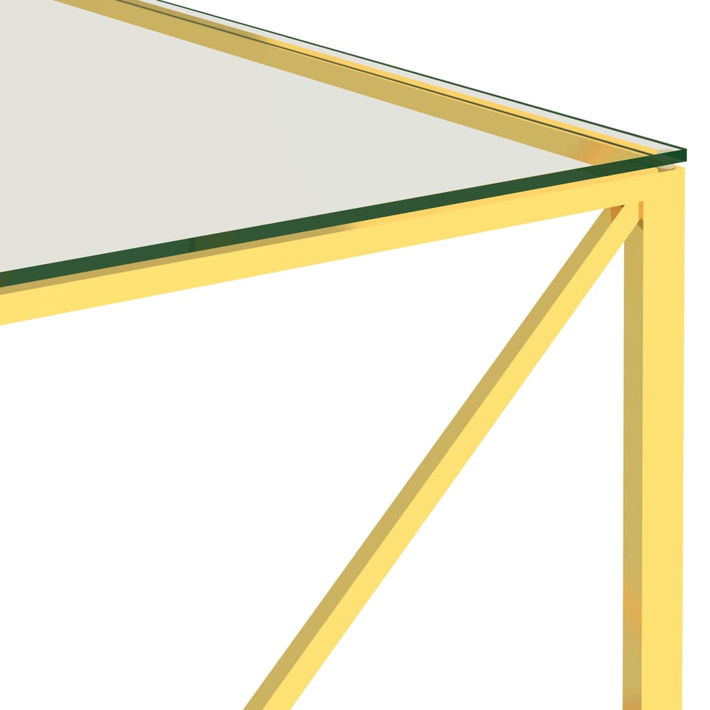 Sohvapöytä kulta 55x55x55 cm ruostumaton teräs ja lasi - Sisustajankoti.fi