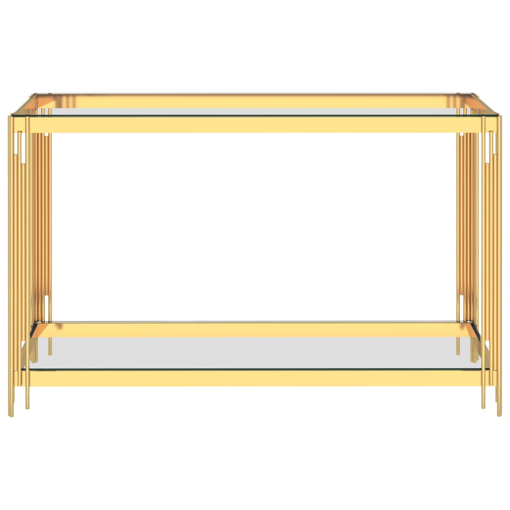 Sivupöytä kultainen 120x40x78 cm ruostumaton teräs ja lasi - Sisustajankoti.fi