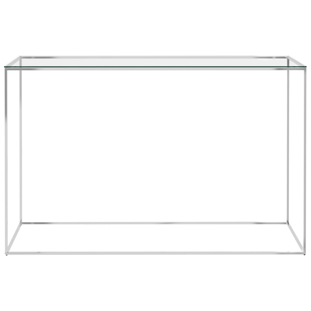 Sivupöytä hopea 120x40x78 cm ruostumaton teräs ja lasi - Sisustajankoti.fi