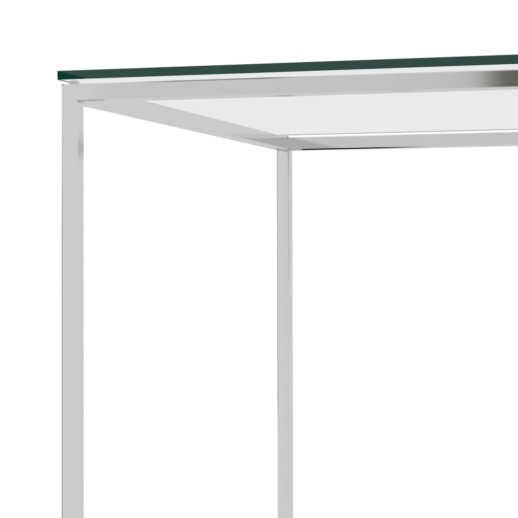 Sivupöytä hopea 120x40x78 cm ruostumaton teräs ja lasi - Sisustajankoti.fi
