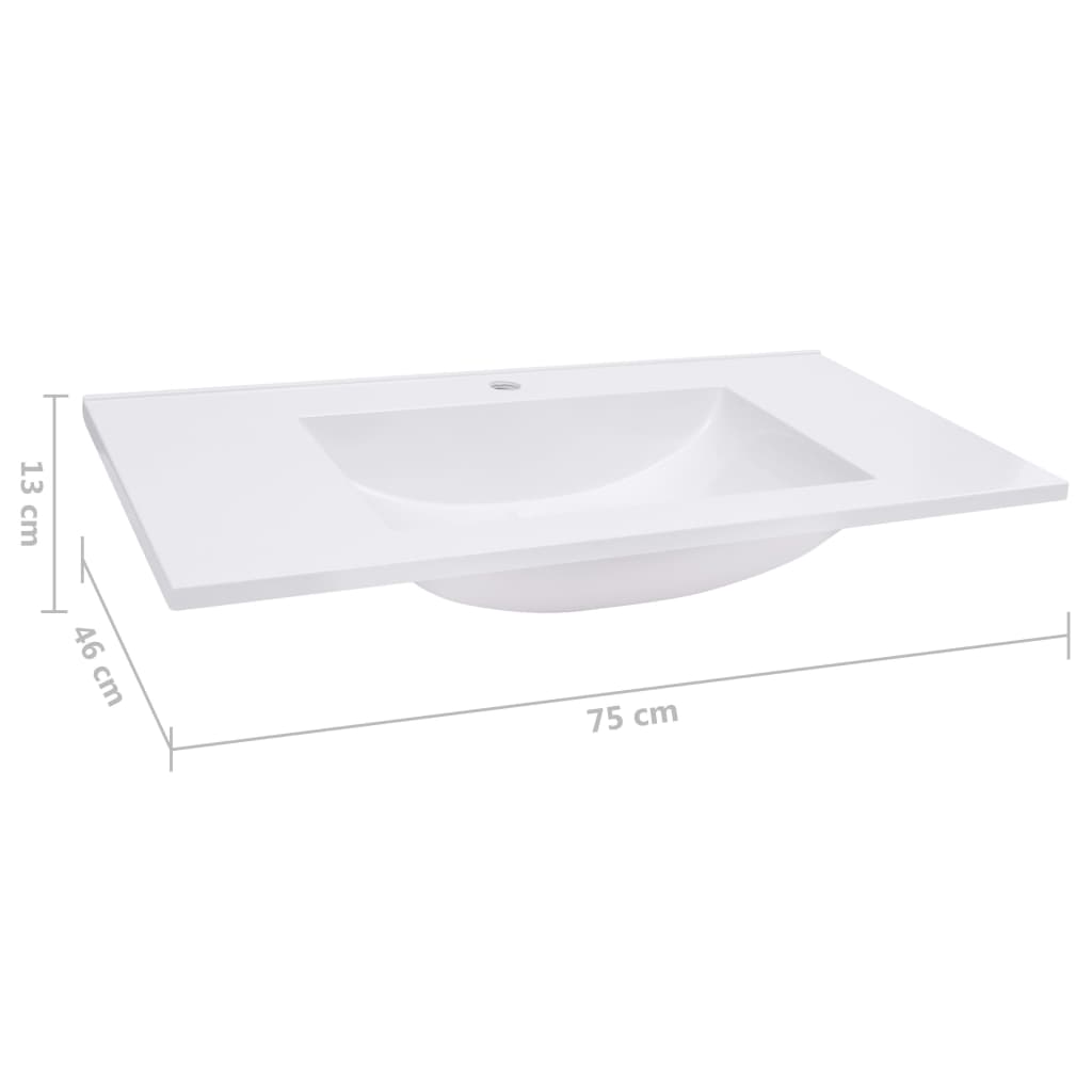Sisäänrakennettu pesuallas 750x460x130 mm SMC valkoinen - Sisustajankoti.fi