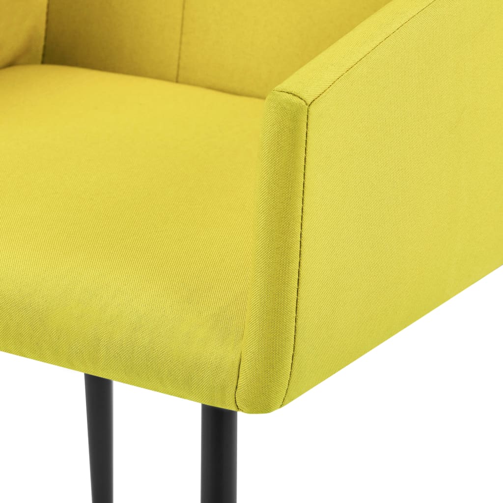 Ruokatuolit käsinojilla 4 kpl keltainen kangas - Sisustajankoti.fi