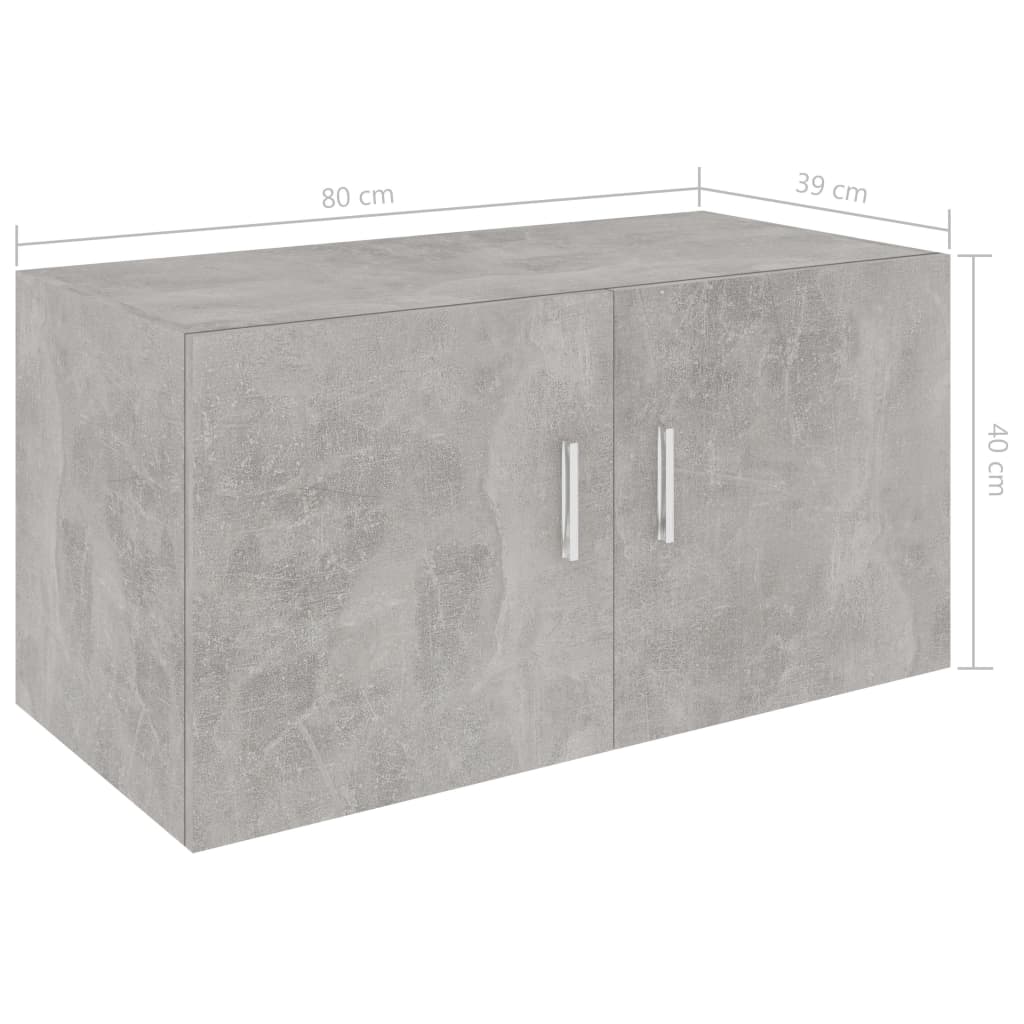 Seinäkaappi betoninharmaa 80x39x40 cm - Sisustajankoti.fi