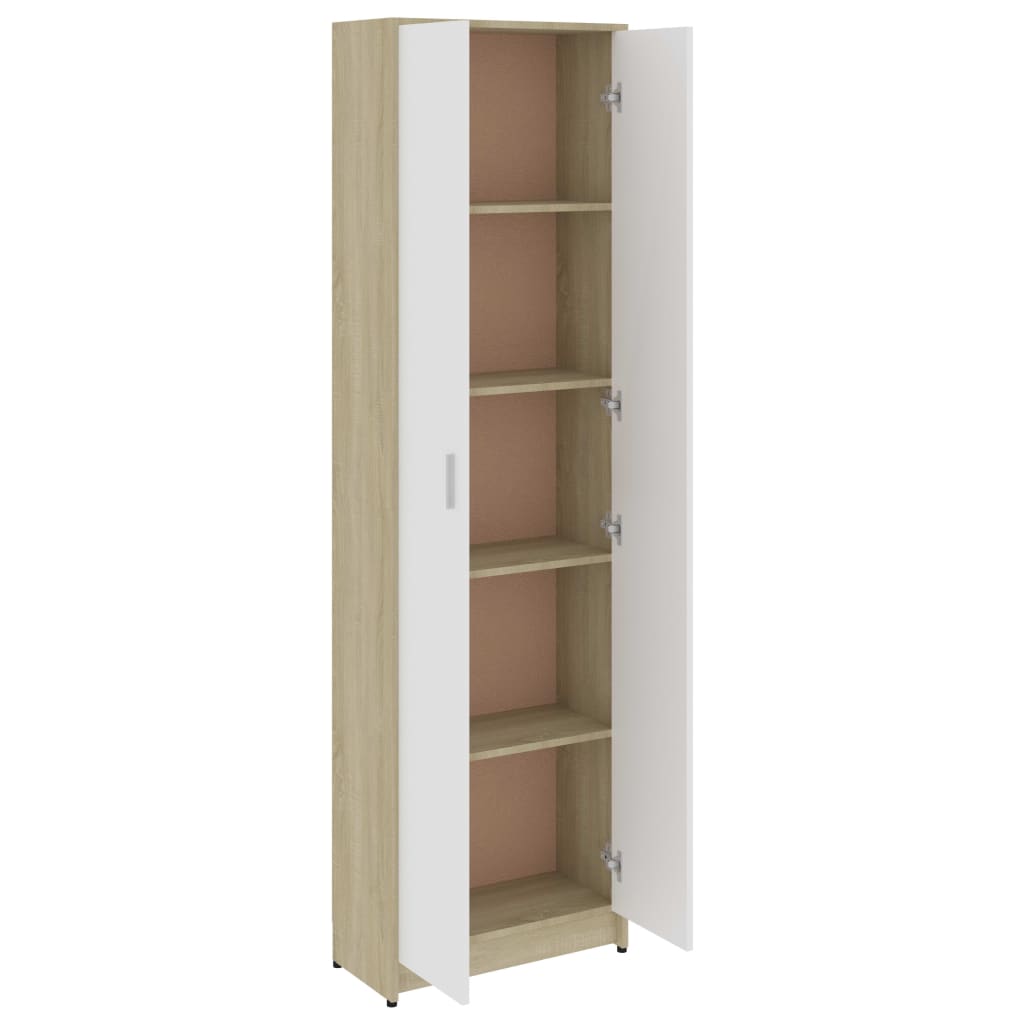 Eteisen vaatekaappi valk./Sonoma-tammi 55x25x189 cm - Sisustajankoti.fi