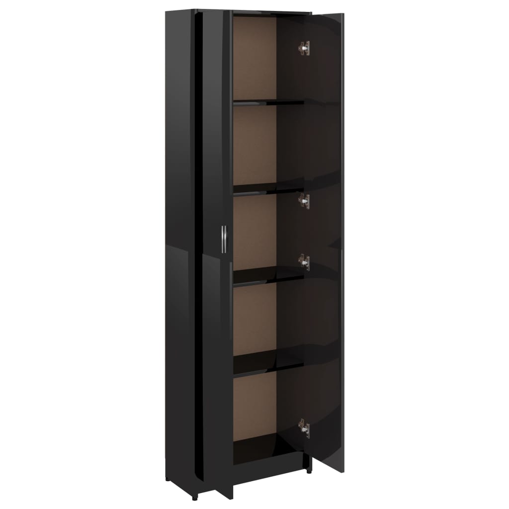 Eteisen vaatekaappi korkeakiilto musta 55x25x189 cm - Sisustajankoti.fi