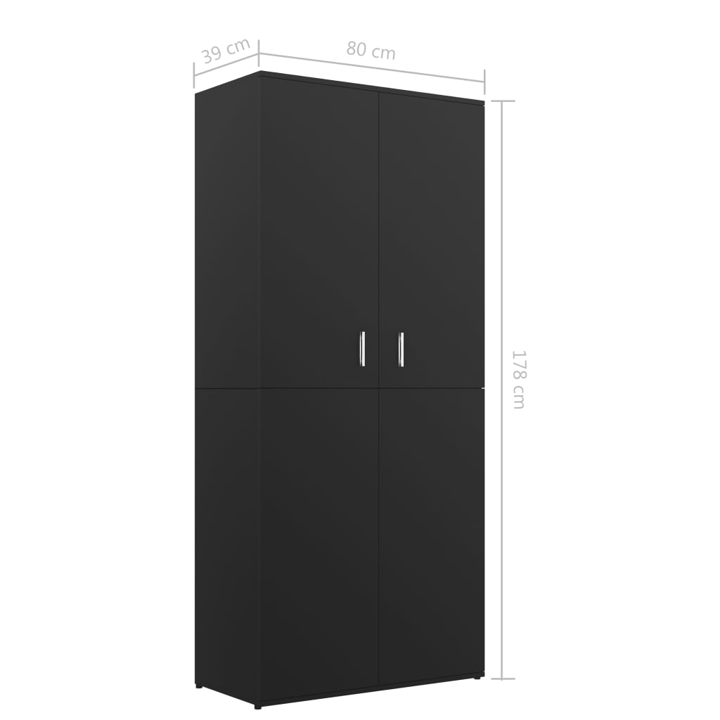 Kenkäkaappi musta 80x39x178 cm - Sisustajankoti.fi