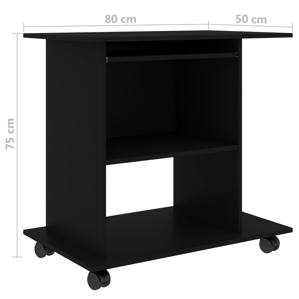 Tietokonepöytä musta 80x50x75 cm - Sisustajankoti.fi