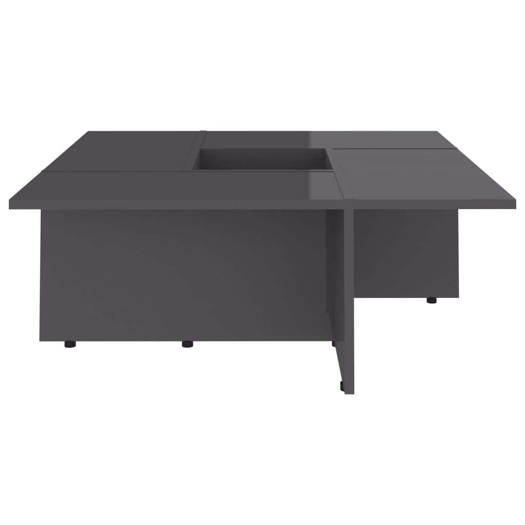 Sohvapöytä korkeakiilto harmaa 79,5x79,5x30 cm - Sisustajankoti.fi