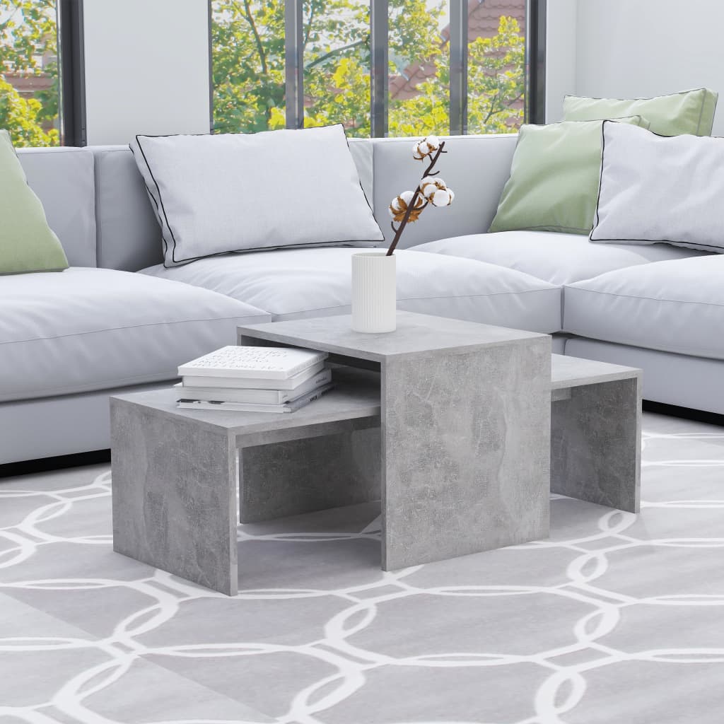 Sohvapöytäsarja betoninharmaa 100x48x40 cm - Sisustajankoti.fi