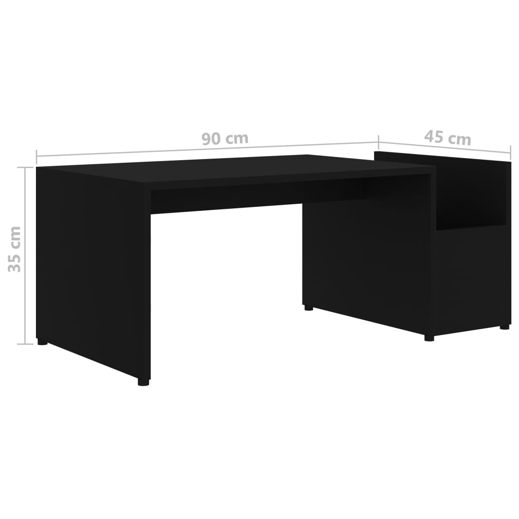 Sohvapöytä musta 90x45x35 cm - Sisustajankoti.fi