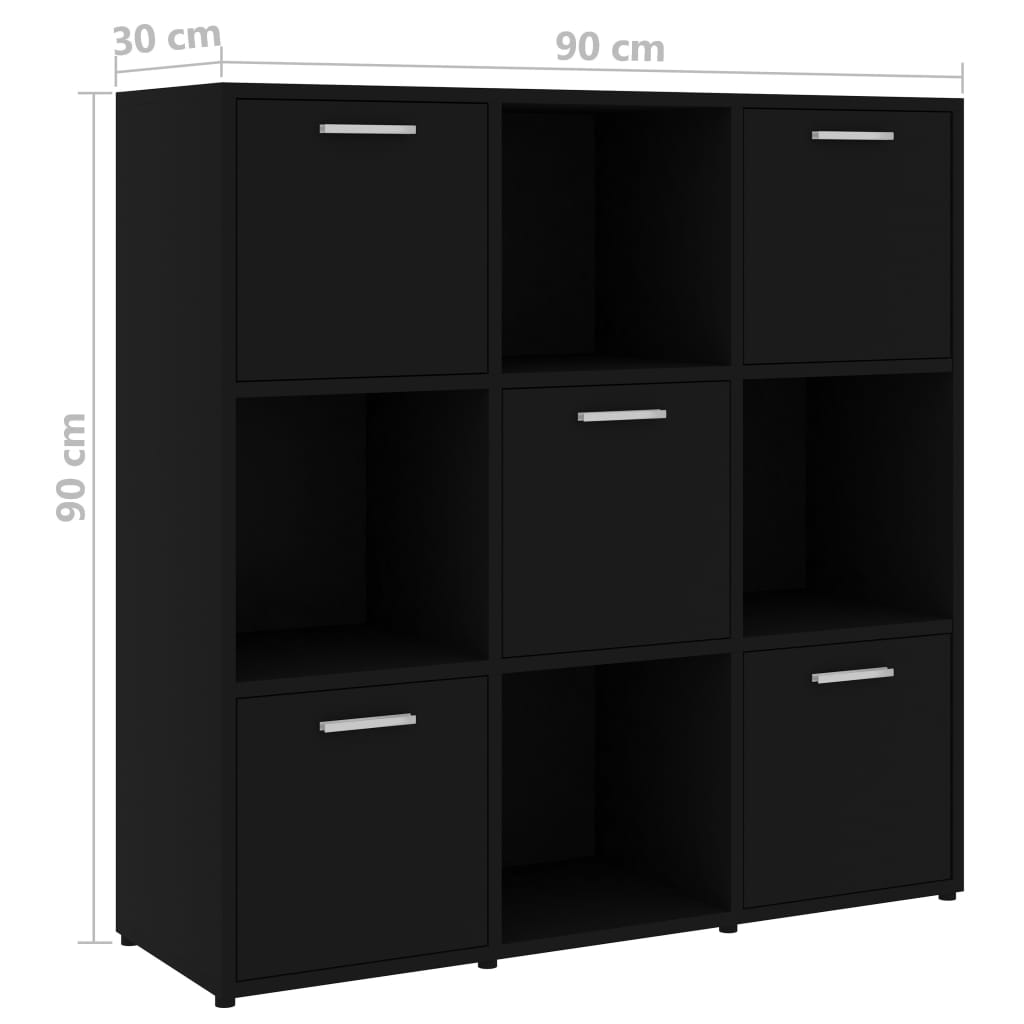 Kirjahylly musta 90x30x90 cm - Sisustajankoti.fi