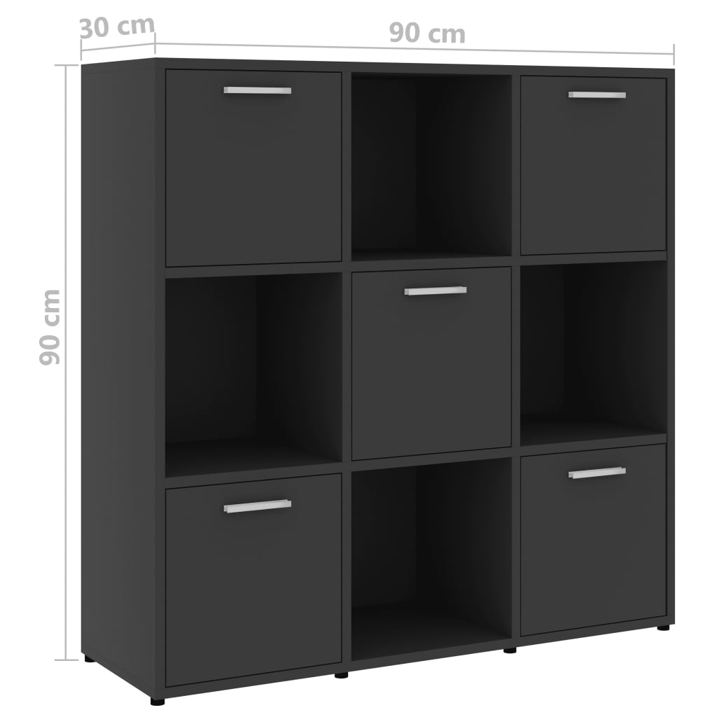Kirjahylly harmaa 90x30x90 cm - Sisustajankoti.fi