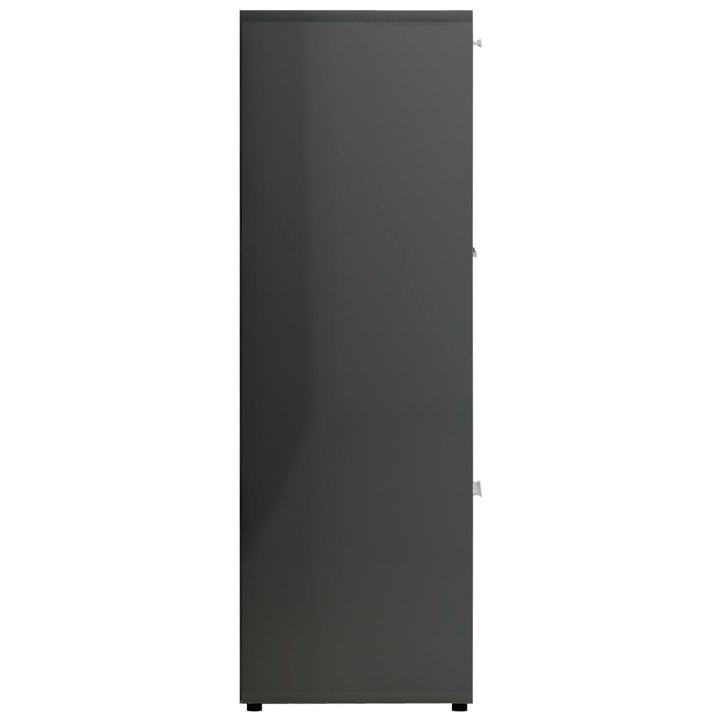 Kirjahylly korkeakiilto harmaa 90x30x90 cm - Sisustajankoti.fi