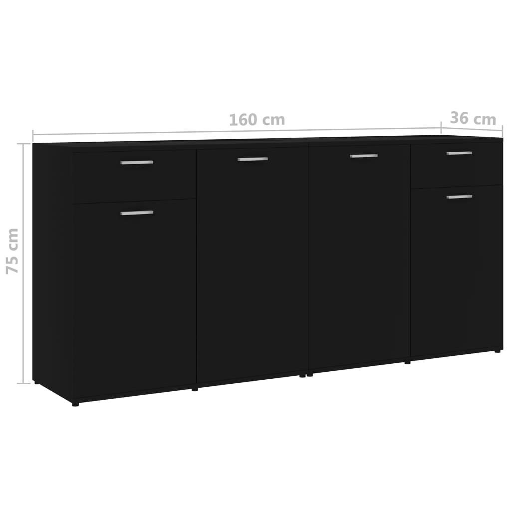 Senkki musta 160x36x75 cm - Sisustajankoti.fi