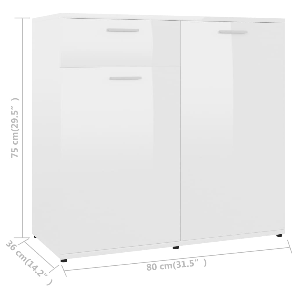 Senkki korkeakiilto valkoinen 160x36x75 cm - Sisustajankoti.fi