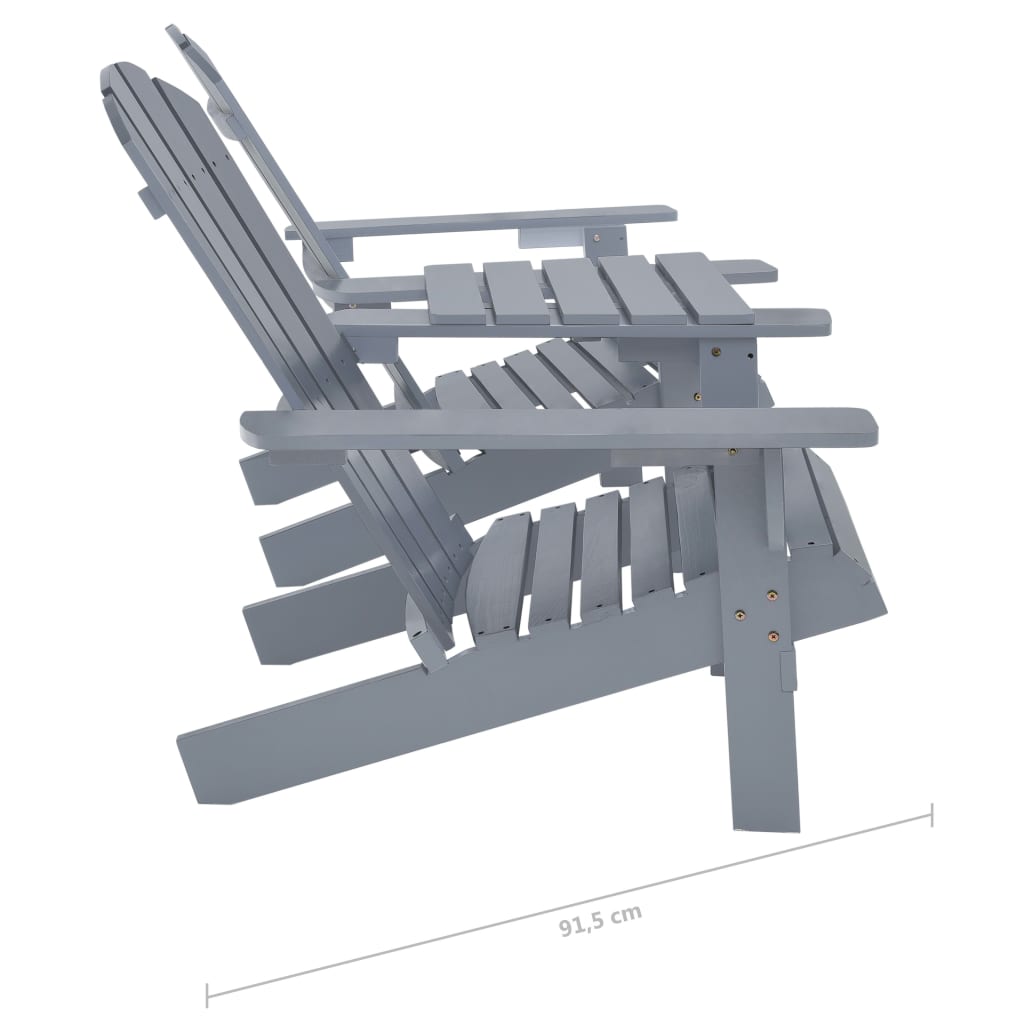 Adirondack-puutarhatuoli täysi kuusi harmaa - Sisustajankoti.fi