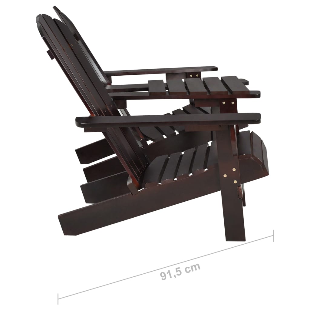 Adirondack-puutarhatuoli täysi kuusi ruskea - Sisustajankoti.fi