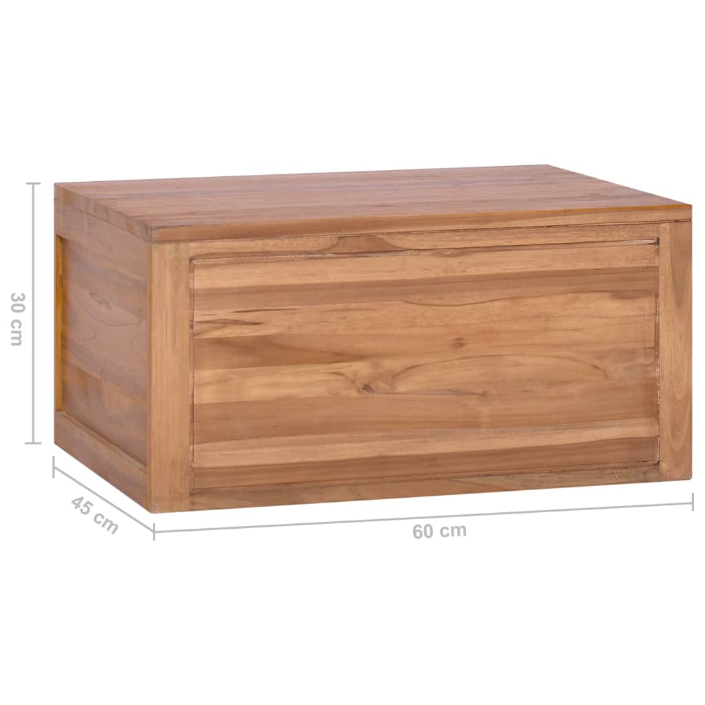 Seinäkiinnitettävä kylpyhuoneen kaappi 60x45x30 cm täysi tiikki - Sisustajankoti.fi