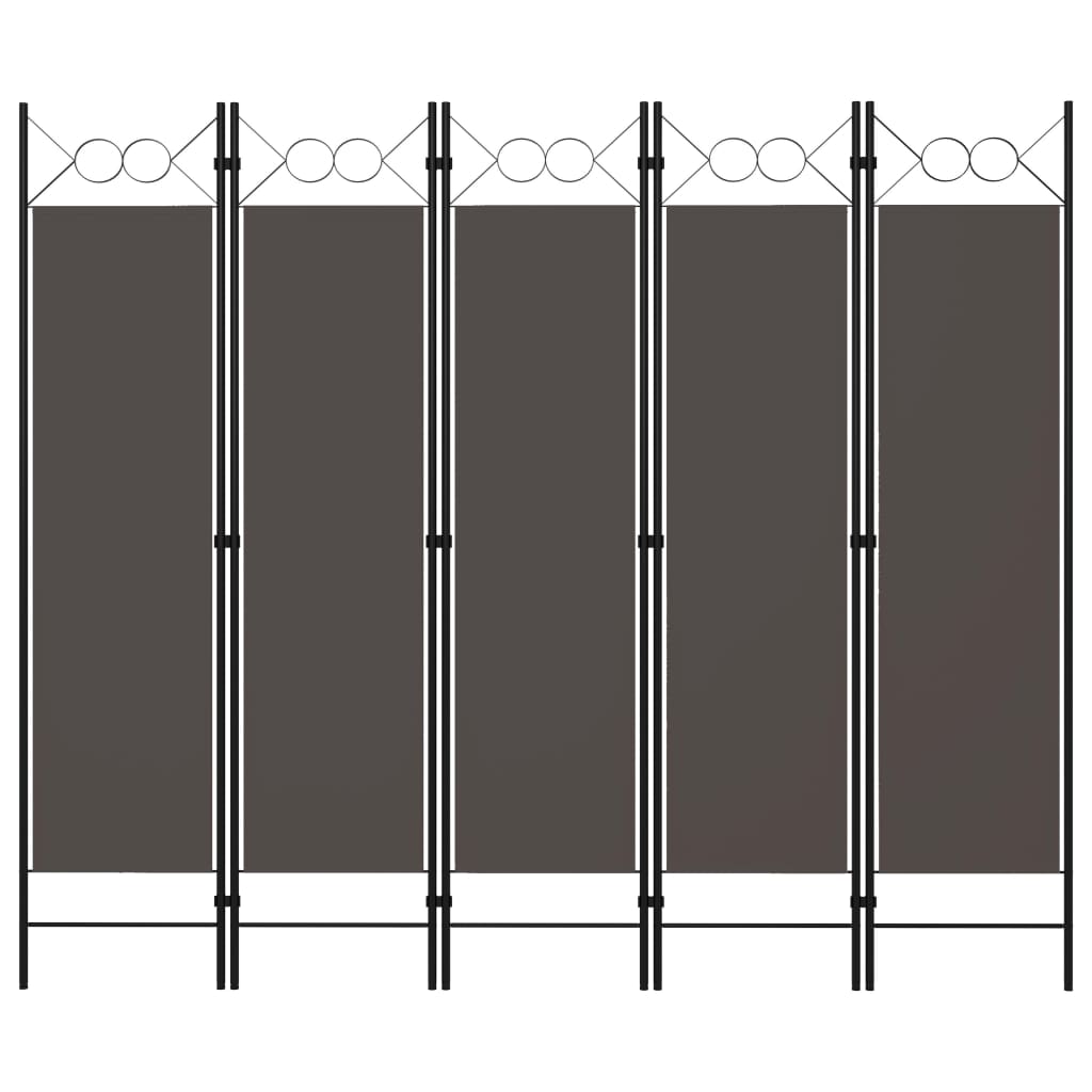 5-Paneelinen tilanjakaja 200x180 cm antrasiitti - Sisustajankoti.fi