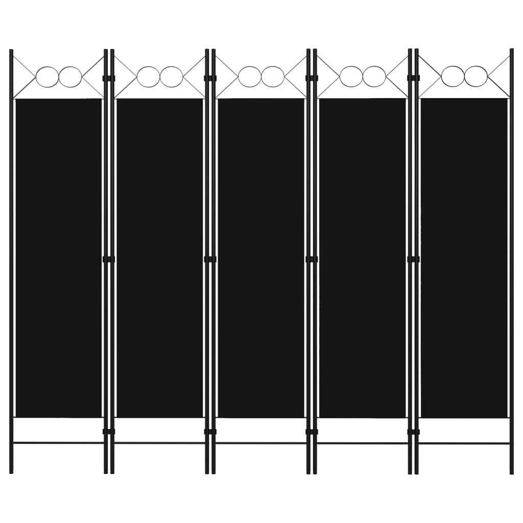 5-paneelinen tilanjakaja 200x180 cm musta - Sisustajankoti.fi